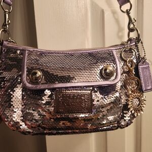 Purple Sequin Shoulder Bag